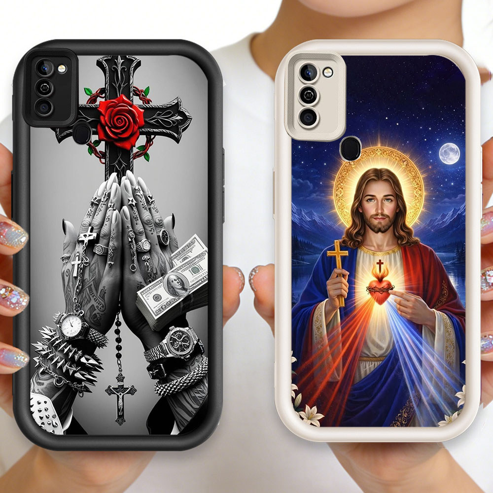 P-85 Jesus Cross Casing hp silikon tipis dan ringan untuk Infinix Smart HOT Note 6 ram2 5 11 10 50 r