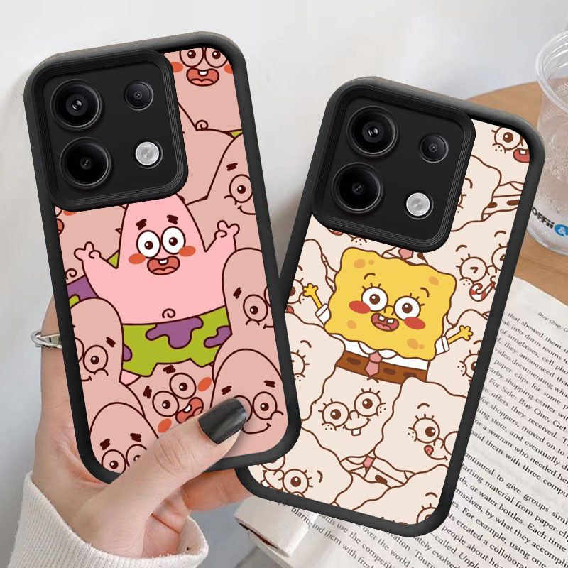 U39 SpongeBob Casing untuk Infinix Note Zero 40S 40 30 Pro Plus 5G Kasus(Hitam/Putih) Cover
