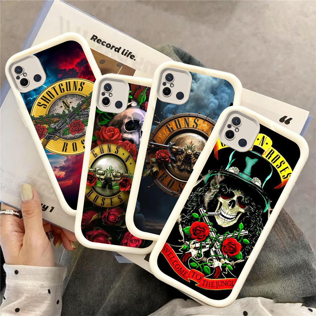 XE32 Guns and Roses Casing untuk Hp Plating Xiaomi Redmi Note 10 10C 12C 9 9T 9A 12 A3 9C TPU materi