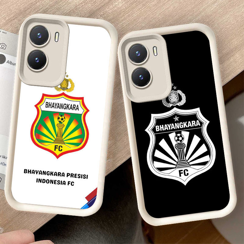 Casing untuk VIVO Y35 Y22 Y02S Y16 Y22s Y15s Y15a 5G Kasus Hitam atau Putih P1 Bhayangkara FC