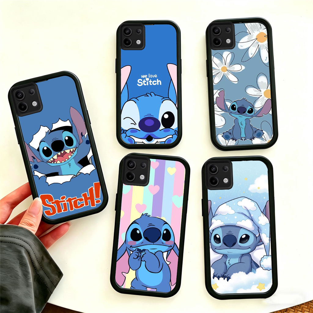 MU64 Love Stitch Hp Plating Casing untuk Tecno ITEL Infinix Spark Pova POP Zero Smart Note GO 40 Ram