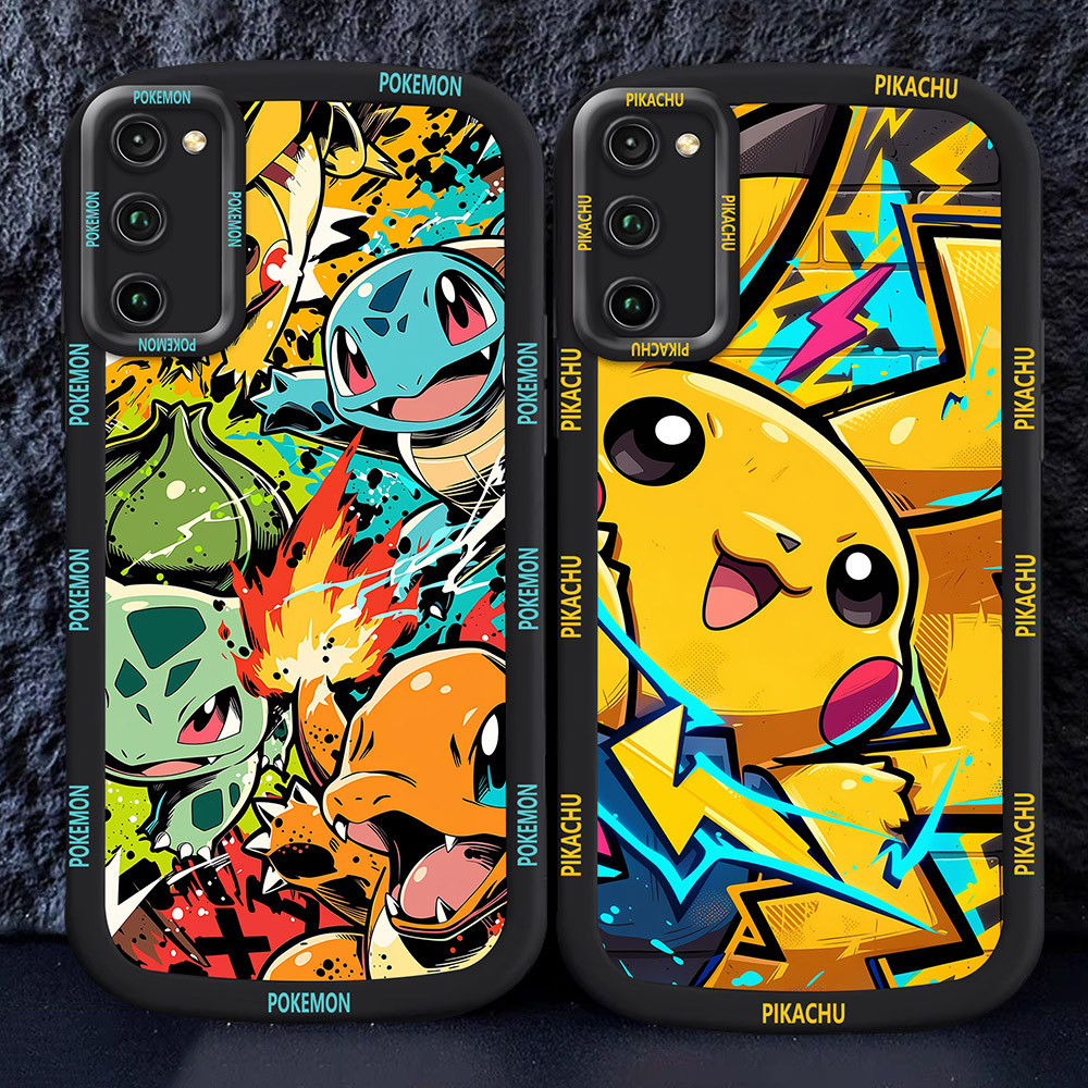Casing untuk Samsung A51 A02S A03 A03S Hitam dan putih Case M39 Pikachu