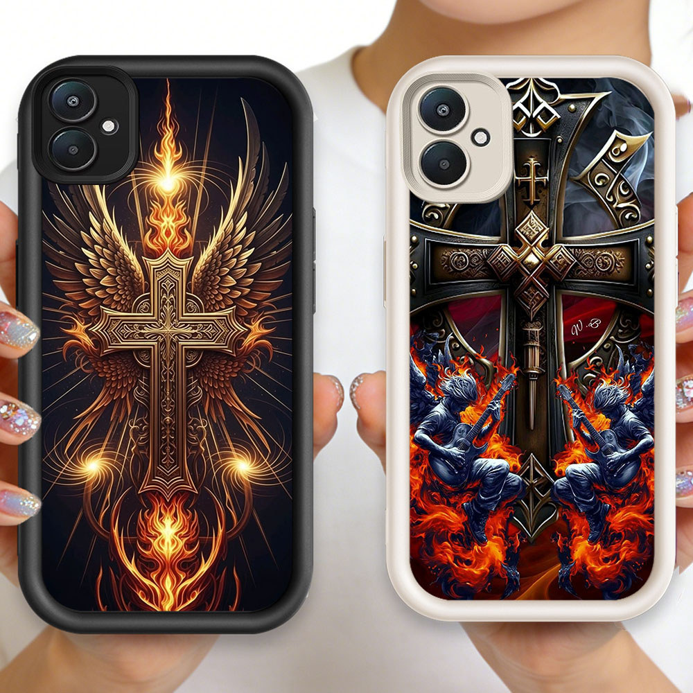 P-32 Jesus Cross Casing hp silikon tipis dan ringan untuk Xiaomi Redmi Note 7 K60 9T 13C 6A A2 A1 9A