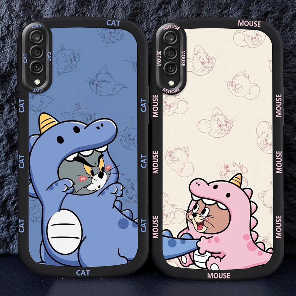 Casing untuk Samsung Galaxy A50S A30S A50 Hitam dan putih Case M24 Cat Mouse couple