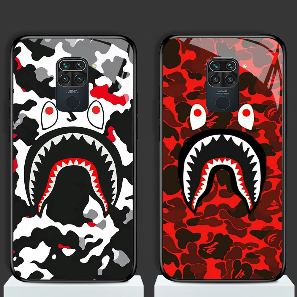 TF-39 Bape Fashion Sport HD Glass Casing untuk Xiaomi Redmi Note9 9S Poco M2 X3 NFC Pro