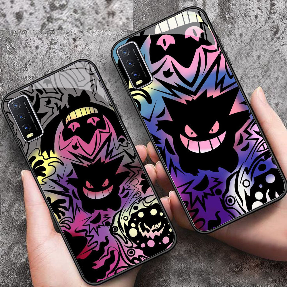 DK-2 Pokemon Gengar HD Glass Casing untuk VIVO Y12S Y20 Y20s Y20i V15 Y50 S1 Y30 V50 Y03 Y29 Lite Pr