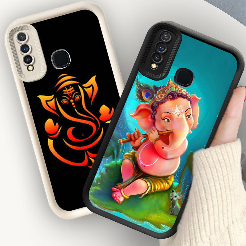 M20 Ganesha Hitam Casing untuk VIVO Y50 Z1 2019 V9 Y17 Y12 Y30 Y30i Y15 Y19 Pro Kasus Putih