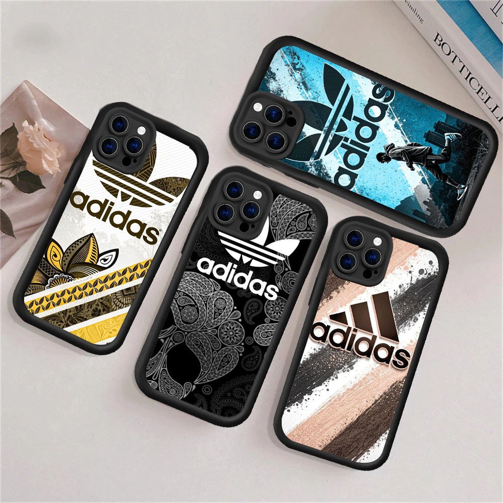 GK2 Adidas Hp Plating Casing untuk iPhone 7 8 12 15 13 6 X 11 Mini 14 Plus Pro Max kasus silikon lun