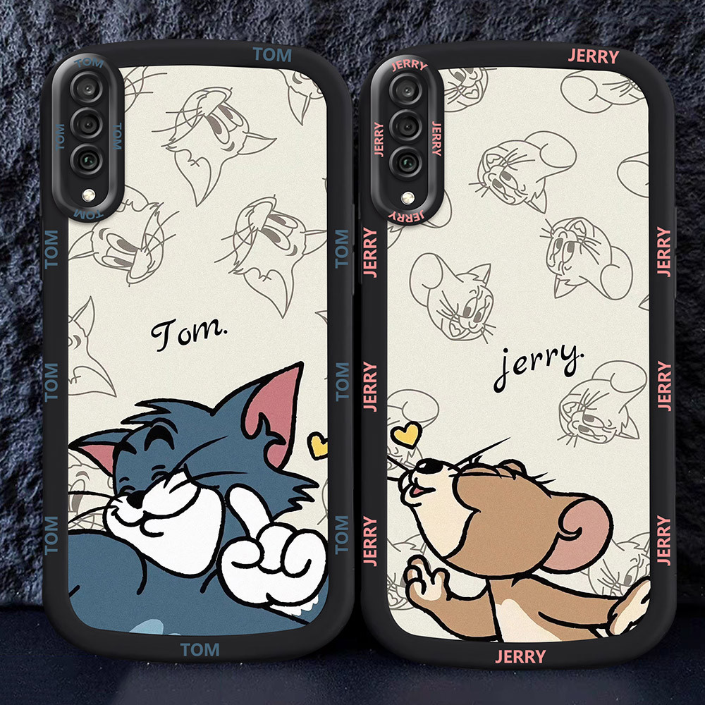 Casing untuk Samsung Galaxy A50S A30S A50 Hitam dan putih Case M47 couple Cat Mouse