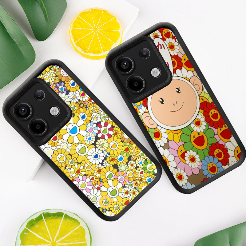 R27 Murakami Takashi Casing untuk Infinix Note Zero 40S 40 30 Pro Plus 5G Kasus(Hitam/Putih)