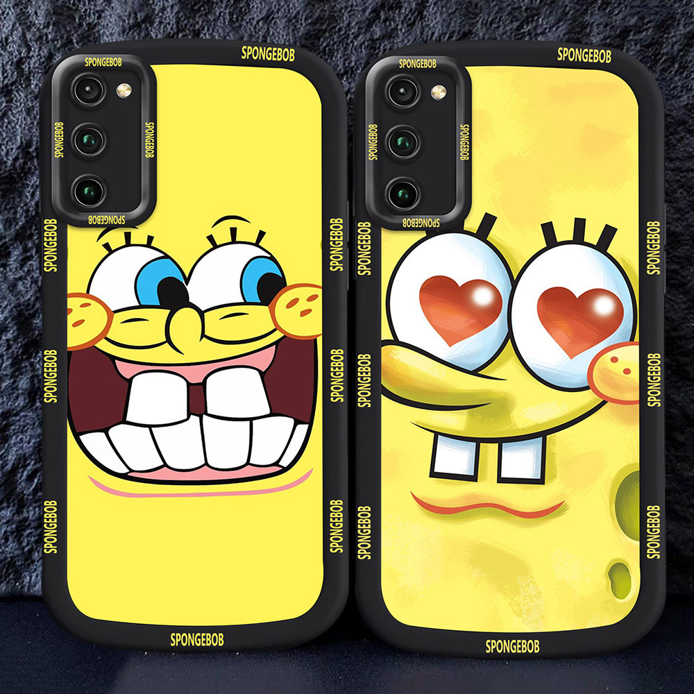 Casing untuk Samsung A51 A02S A03 A03S Hitam dan putih Case M31 Spongebob