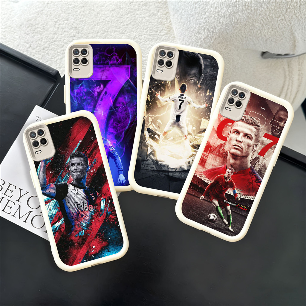 XF32 Ronaldo CR7 Hp Plating Casing untuk Realme C11 12 C3I 5i 5s C2 C2s C15 5 C12 C3 2021 Lite 5G TP