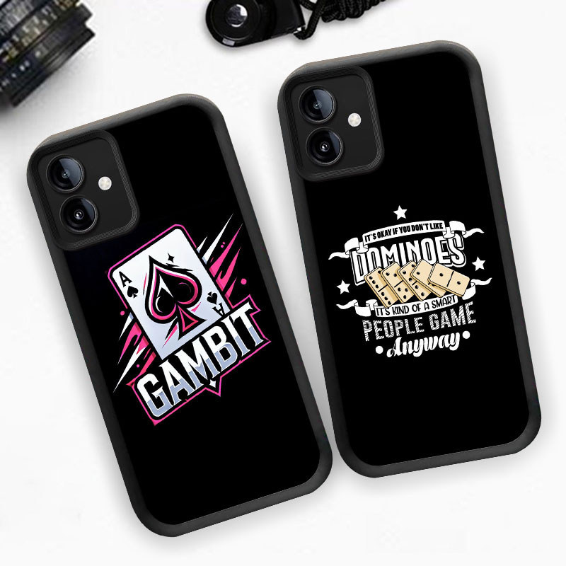 R4 Domino Remi Casing untuk Samsung M04 A17 F04 A06 A04 A07 A05 A04E 5G Kasus(Hitam/Putih)