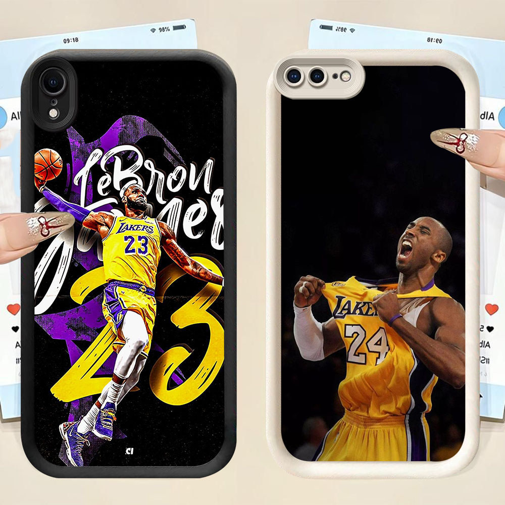 Murah Casing HP TPU Anti Gores X iPhone XS XR 6 7 8 Max Plus DK-73 Lakers Basketball