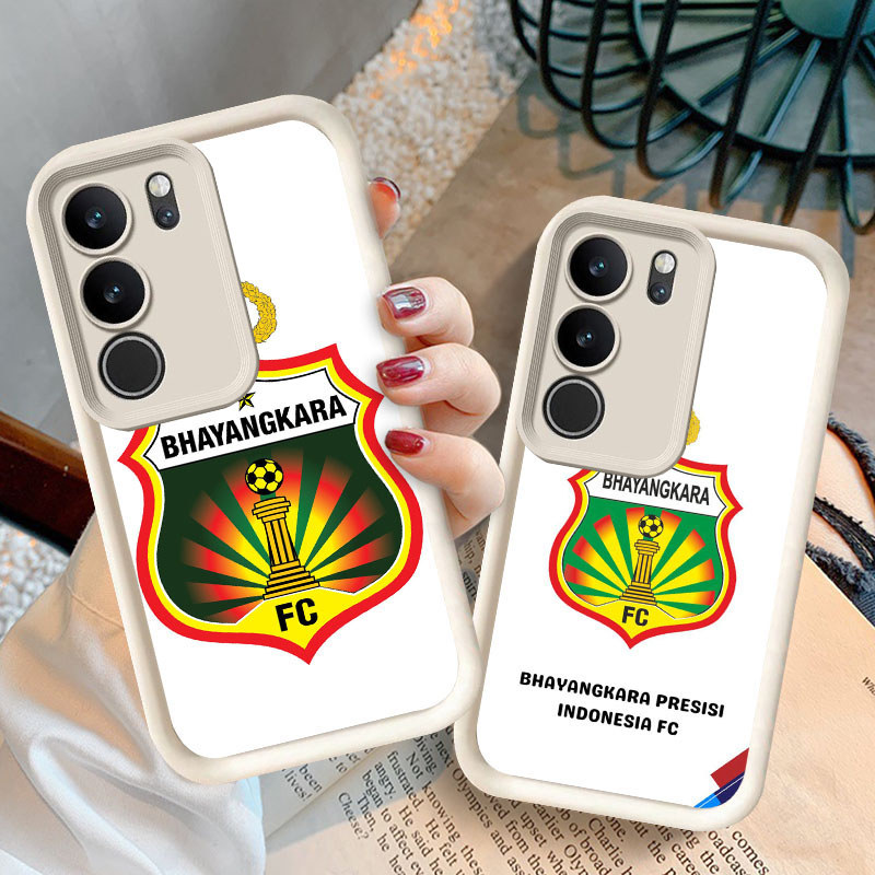 Casing untuk VIVO Y300 V40 Y21d Y19S Lite Pro 5G Kasus Hitam atau Putih P1 Bhayangkara FC