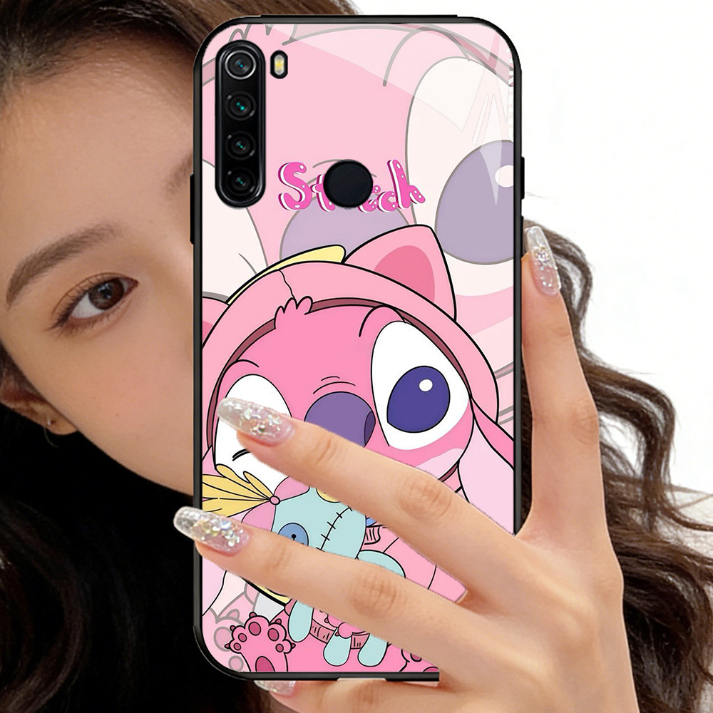 P-46 Stitch Casing ponsel kaca tempered Xiaomi Redmi Note 10 8 8A 9 Pro Lite