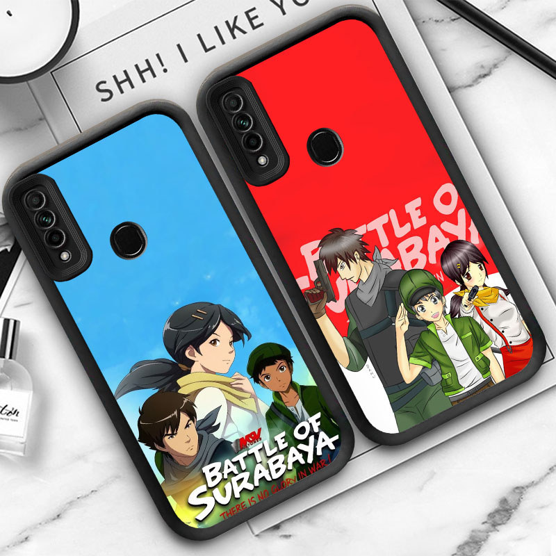 M2 Battle of Surabaya Hitam Casing untuk OPPO Reno A91 F15 3 A31 2020 Kasus Putih