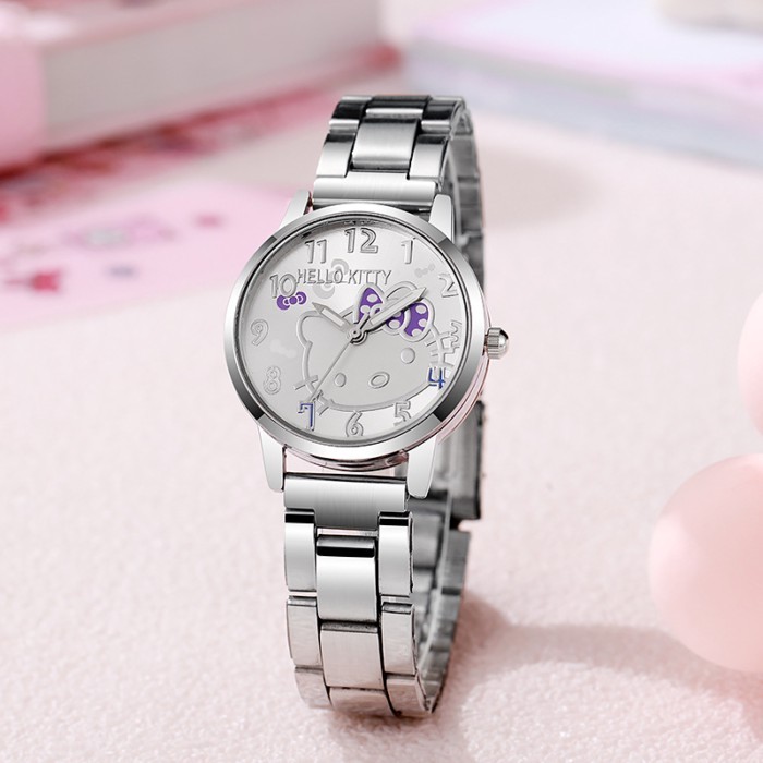 New Steel Belt Scratcher Doll Watch Girls Girls Student Watches Kt Cat Quartz Watch