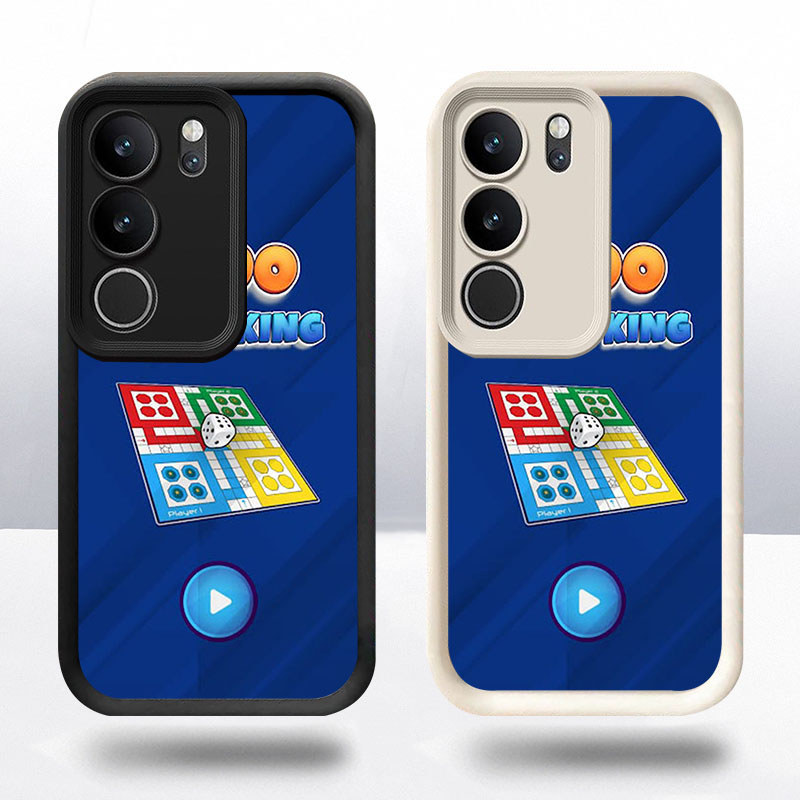 R10 Ludo King Casing untuk VIVO V40 Y21d Y300 Y19S Lite Pro 5G Kasus(Hitam/Putih)