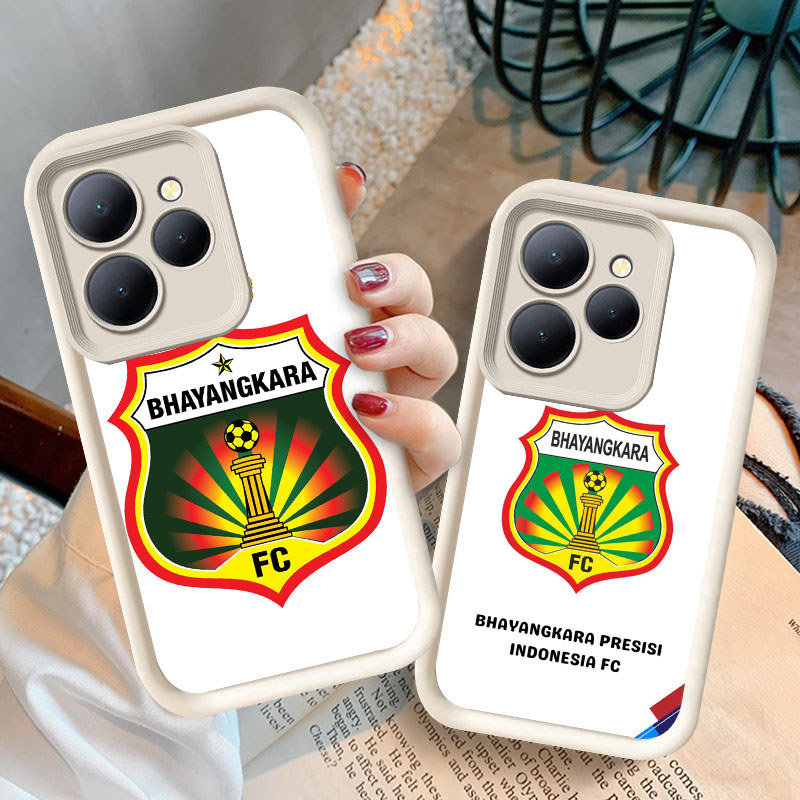 Casing untuk Tecno POP Pova Spark 7 6 4 9 8 20 Pro 5G Kasus Hitam atau Putih P1 Bhayangkara FC