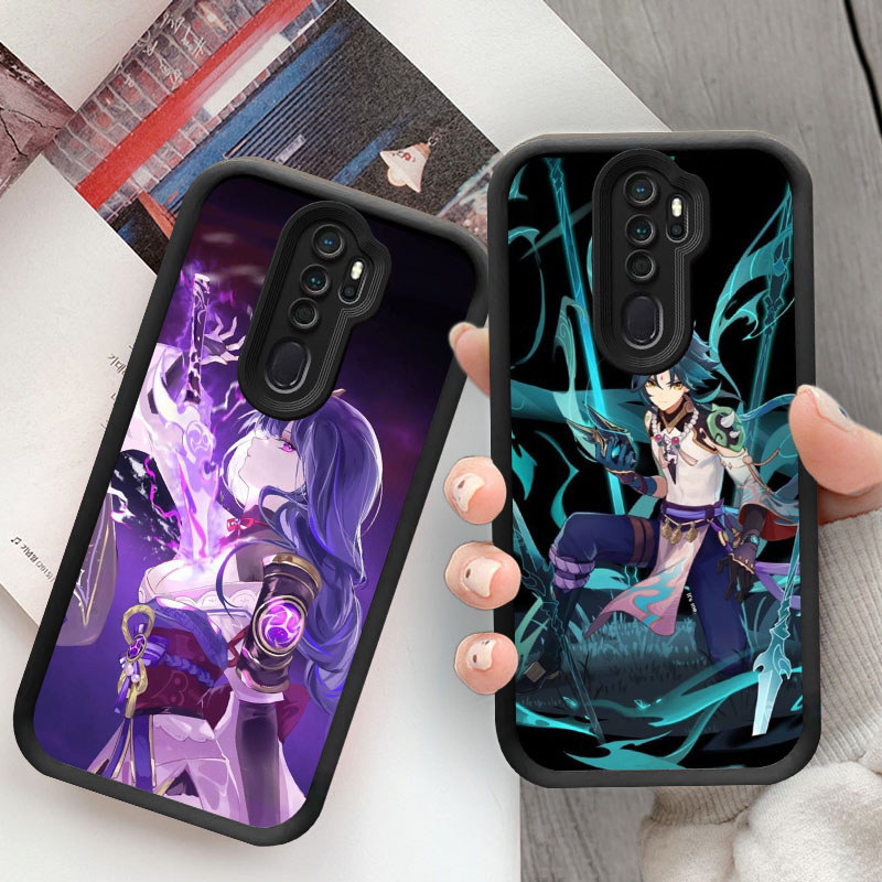 O15 Genshin Impact Casing untuk OPPO Reno A9 F11 2F 2Z A5 2020 Pro Kasus Hitam atau Putih