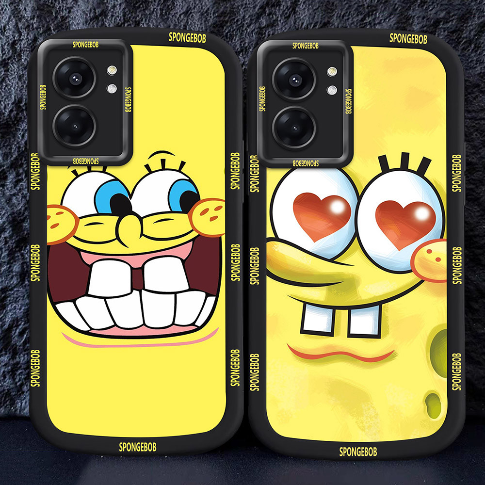 Casing untuk OPPO A77 A57S A77S A57 2022 Hitam dan putih Case M31 Spongebob