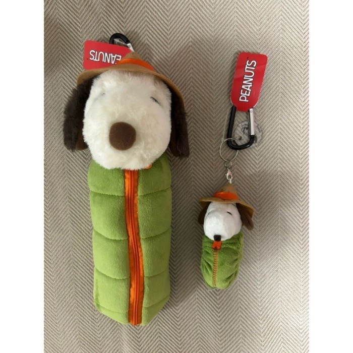 Tas Pena Boneka Mewah Bentuk Kantong Tidur Travel Snoopy Jepang Tas Penyimpanan Alat Tulis Seri Berk