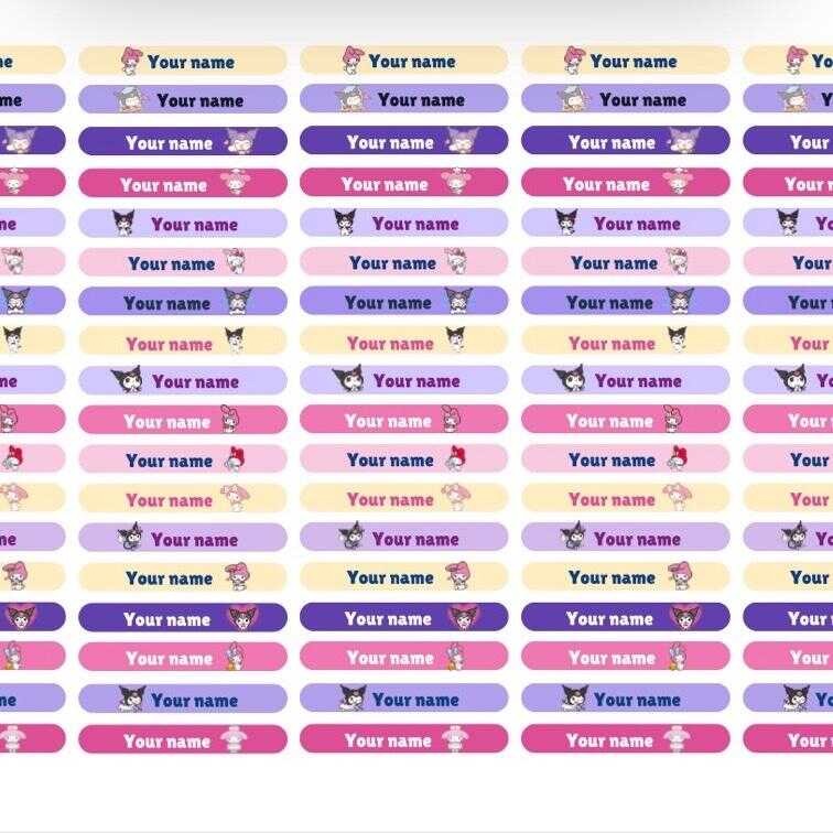 

(Isi 90pcs) waterproof sticker label nama untuk alat tulis pensil crayon dll spongebob my melody cinamon roll animals