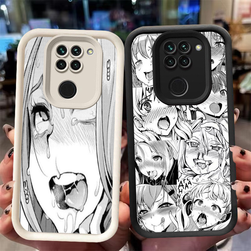 XI79 Comics Ahegao Casing untuk Xiaomi Redmi Note 8 9 9S Pro Max Hitam Putih