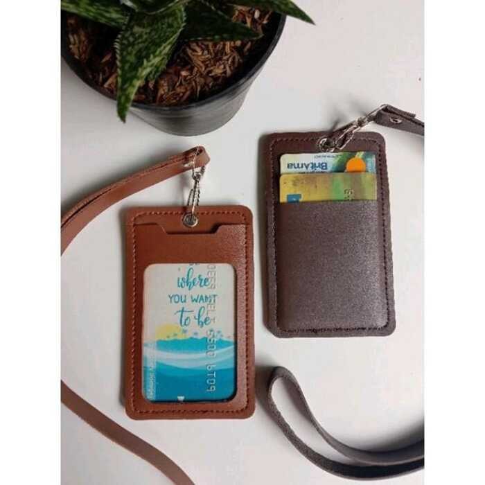 

id holder nametag layard kulit pu ktp card cover lucu