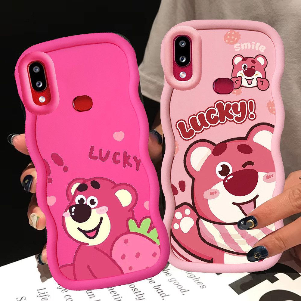 KL34 Lotso Casing untuk Samsung A21S M10S M20S M01S A10S A20 Case Merah Muda