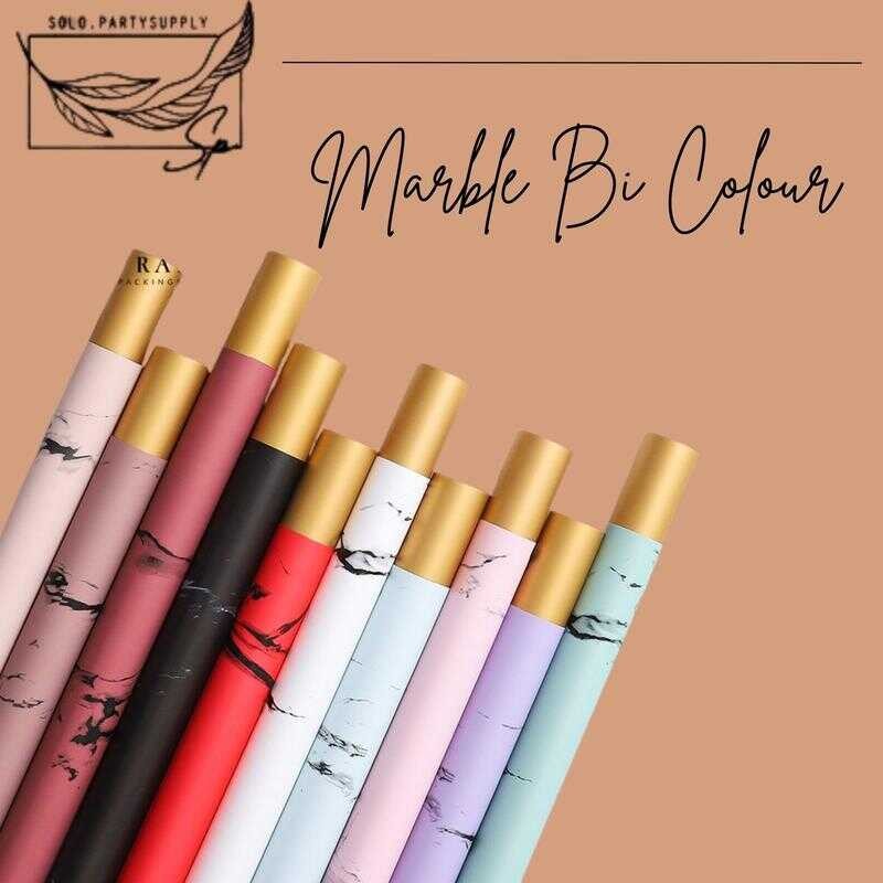 

Wrapping Paper Black Marble Bi Color Gold Cellophane Pembungkus Kado Kertas Buket Handbouquet