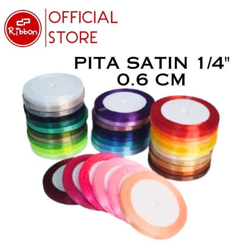 

Pita Satin 1/4" 0.6 cm Saten 1/4 Inch Kain Polos Souvenir Garmen Parcel Hampers per ROLL