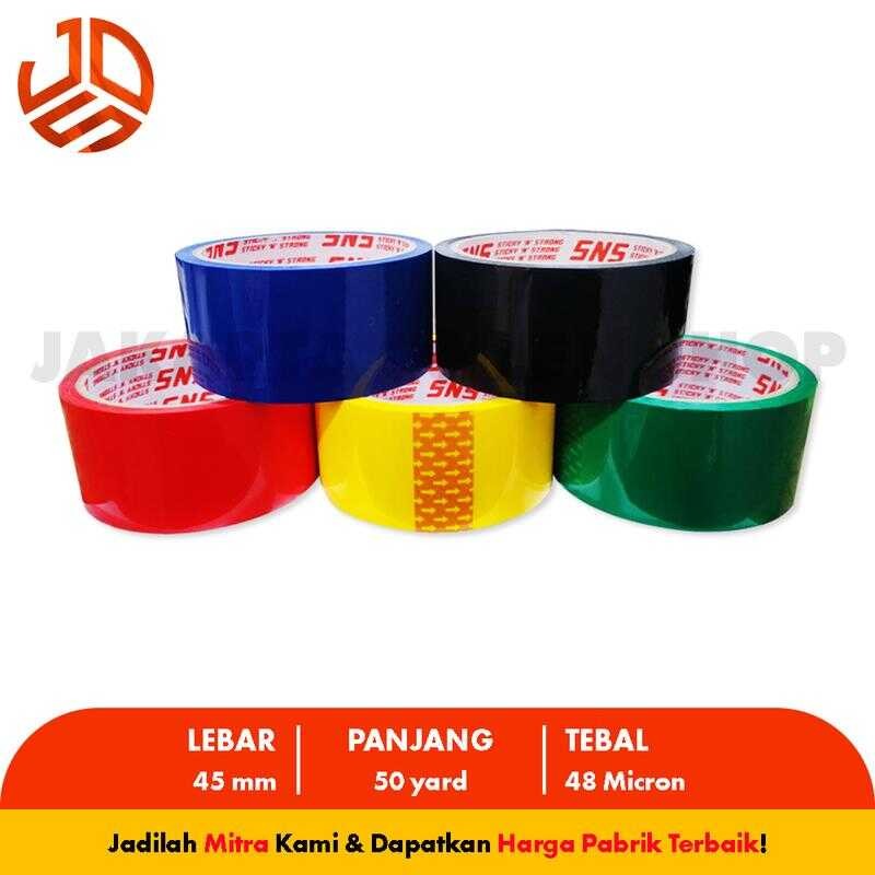 

LAKBAN WARNA WARNI 45 MM X 50 YARD SNS STICKY N STRONG