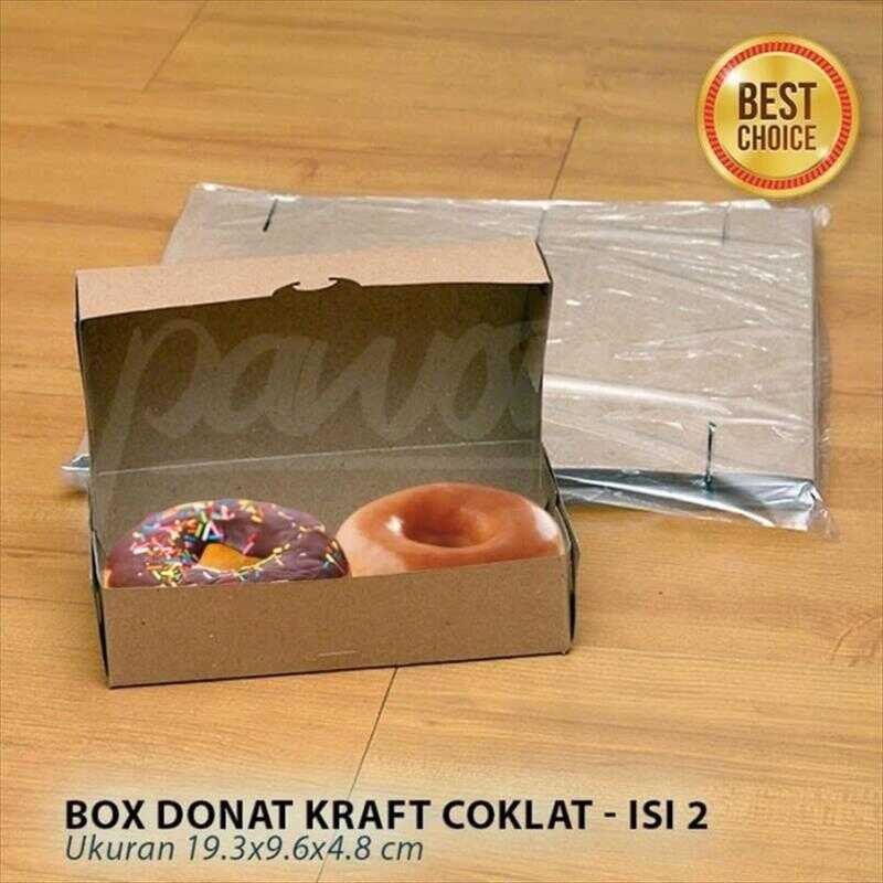 

Box Kotak Dus Donat Donut - COKLAT- Isi 2