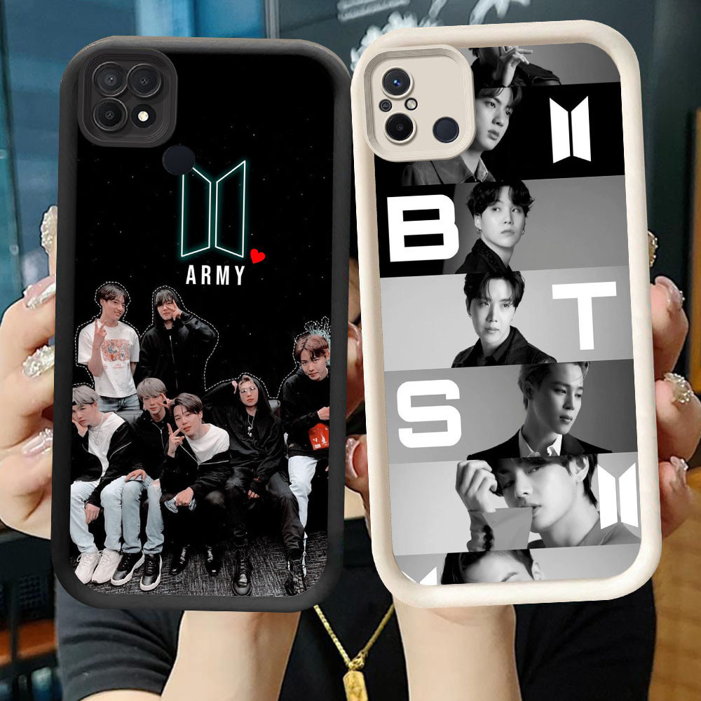 TS-13 BTS BT21 Tata Shockproof Casing untuk Xiaomi Redmi 9C 11A 12C 10C NFC POCO C55 C31