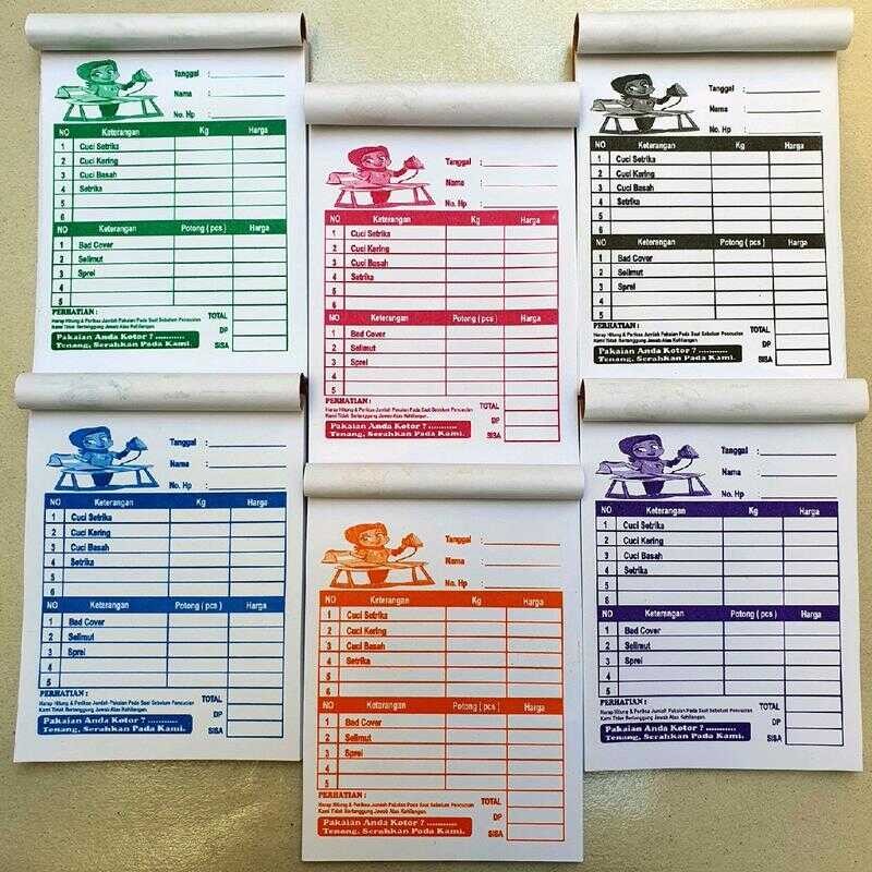 

NOTA LAUNDRY ply / 1 rangkap warna warni motif ORANG SETRIKA PAKAIAN Paper buku catatan notebook