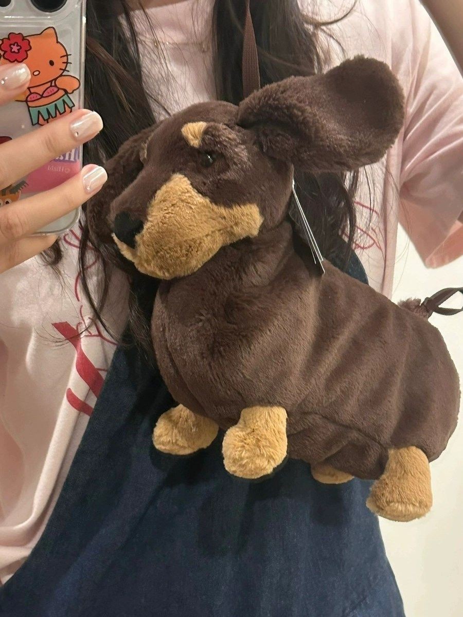 Tas Anjing Dachshund 2025 Tas Boneka Anak Anjing Mainan Mewah Serbaguna Baru Tas Selempang Boneka Ka