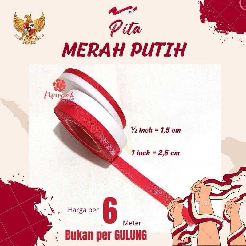 

per 6 meter Pita Bendera Merah Putih