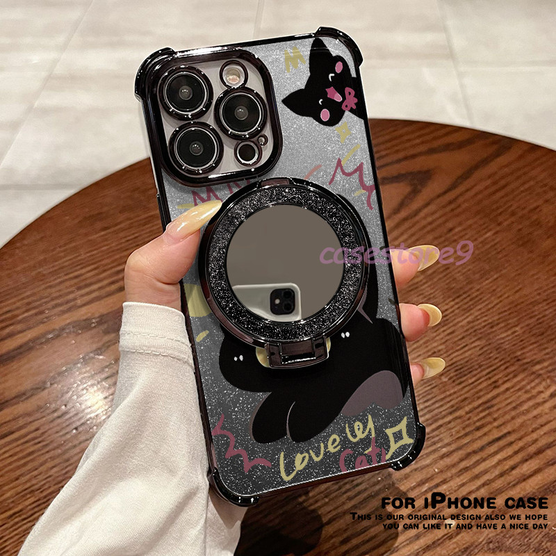 Glitter Card Case HP Oppo A12 A57 A3X A52 A5 2020 Softcase Oppo A7 A9 2020 Cermin Dengan Stand Oppo 