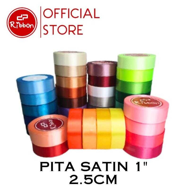 

Pita Satin 1" 2.5cm Saten 1 Inch Kain Polos Souvenir Garmen Parcel Hampers Per ROLL