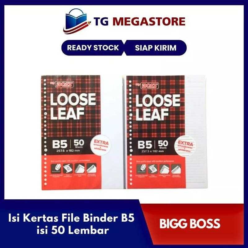

Loose Leaf / Isi Kertas File Binder BIG B5 isi 50 Lembar