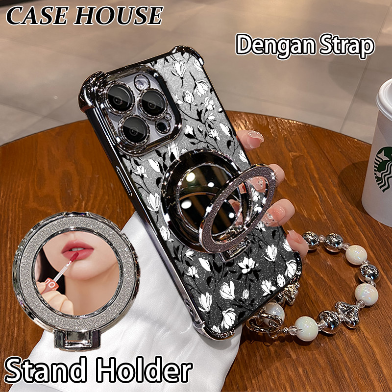 Glitter Card Case HP Samsung A03 A11 A20S A50 A52 Stand Holder Cermin Casing Samsung A04 A13LIE A23 