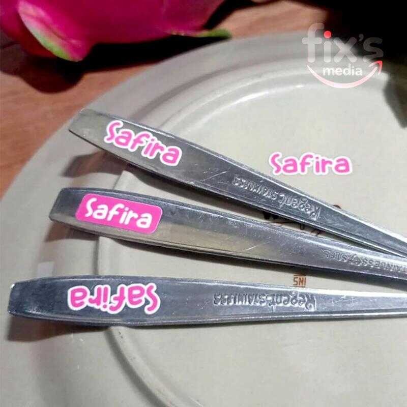 

Stiker Nama Custom Waterproof Perabotan Dapur Alat Sekolah Kantor Semua Barang