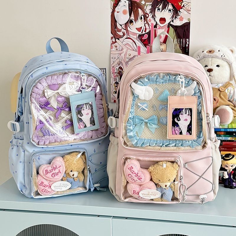 itabag backpack Siswa Sekolah Dimensi Kedua Ins Kapasitas Besar Ransel Ransel Transparan Bar Transpa