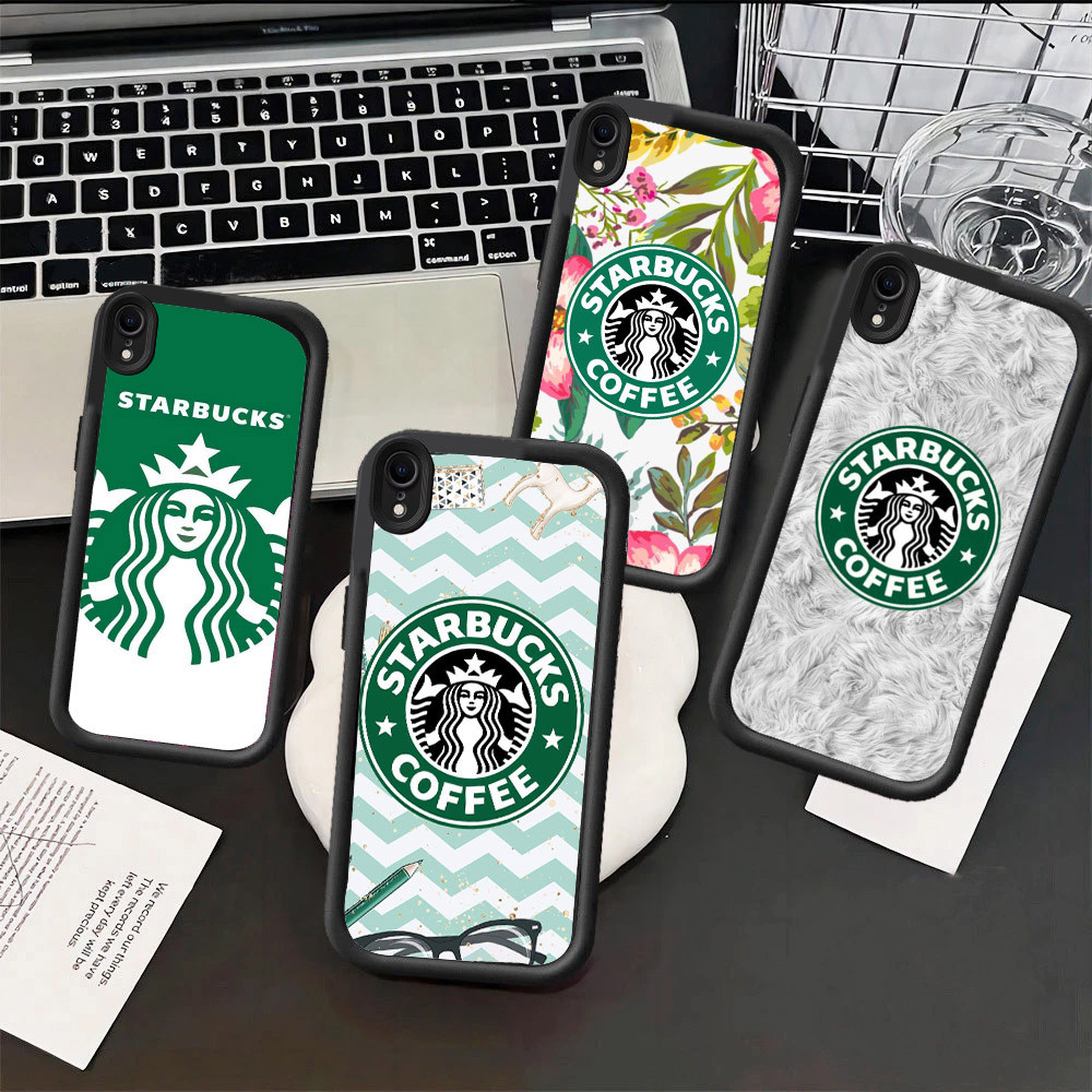 Starbucks Hp Clear Plating Casing untuk iPhone XS 8 7 6 X XR Max Plus Shell silikon lunak Soft Case 