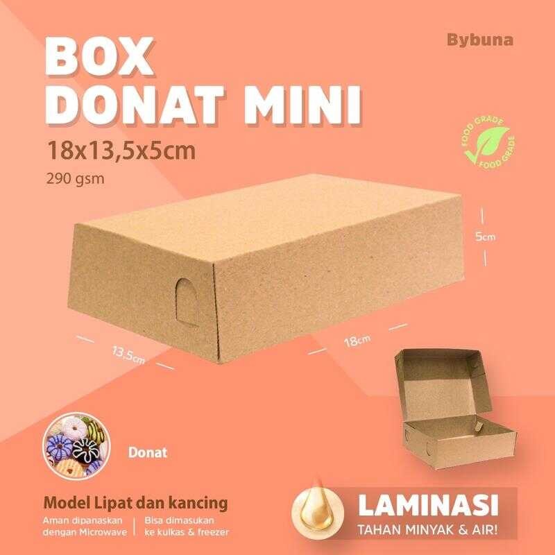 

DUS DONAT MINI KRAFT LAMINASI DIMSUM BOX MIE KOTAK MAKANAN