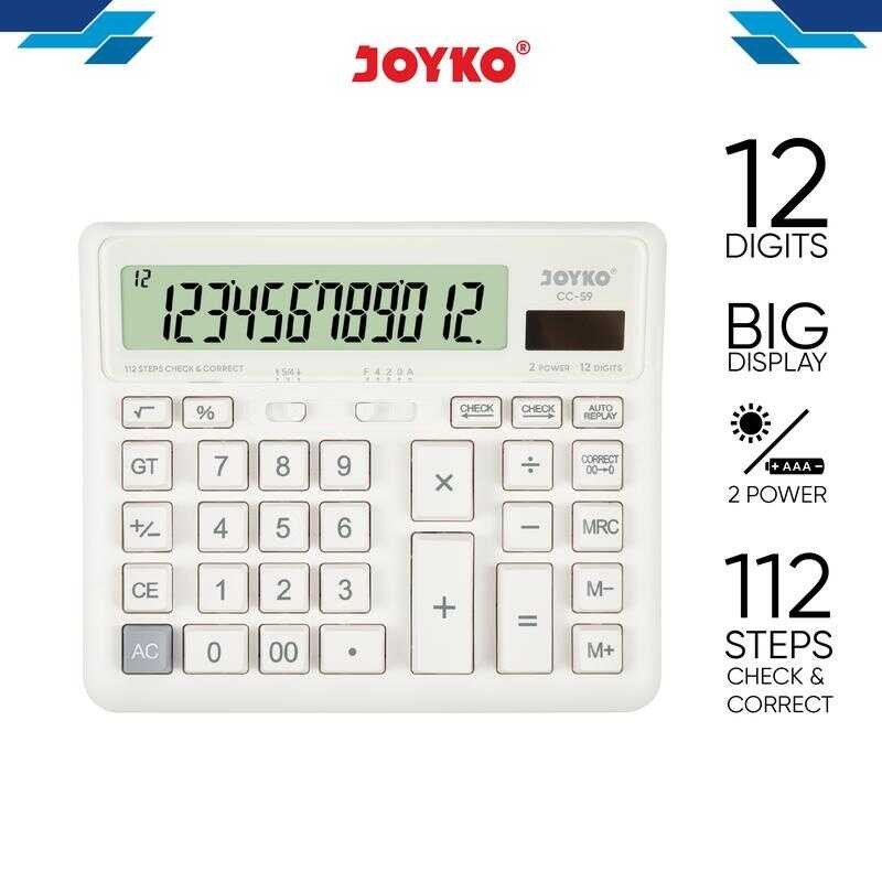 

JOYKO Calculator Kalkulator CC-59 12 Digits Check & Correct