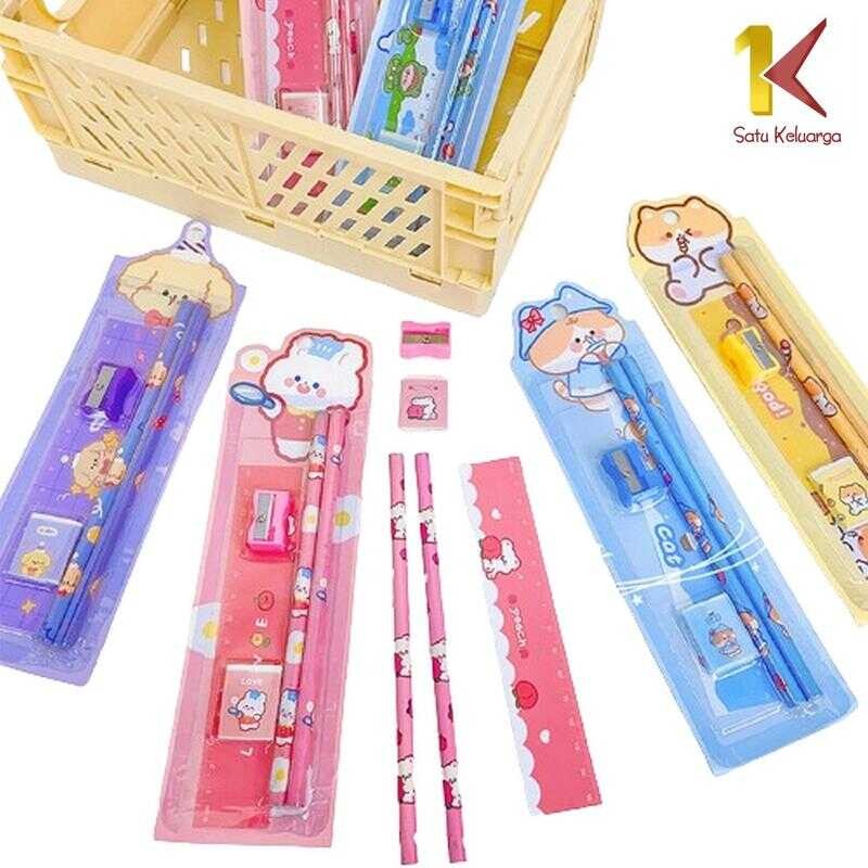 

[COD] SK A71 Alat Tulis Stationery Sekolah Pensil Set Anak Karakter Kartun Lucu