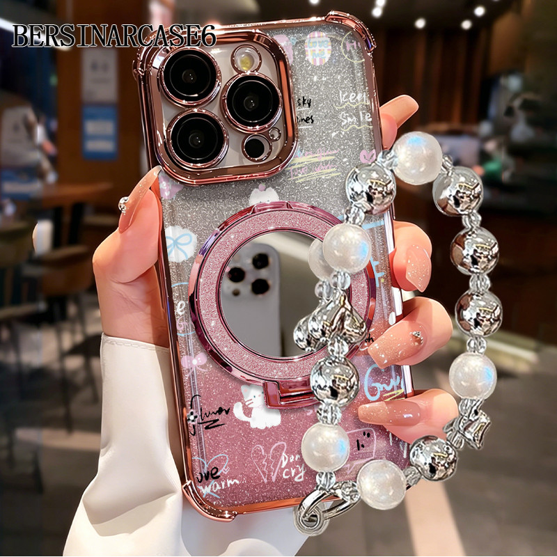 Case Vivo Y19 Y21 Y20 Y19S V40 LITE Y91 Y12 Y15S Case Dengan Stand Cermin Bracket Stand With Strap S